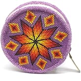 Lavivia Handmade Beaded Coin Purse, Native American Style Seed Beads Coin Pouch, Colorful Beaded Coin Bag, Small Wallets for her, Birthday Graduatiaon Gifts. Purple