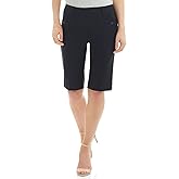 Rekucci Women's Ease Into Comfort Modern Pull-On Bermuda Short with Pockets