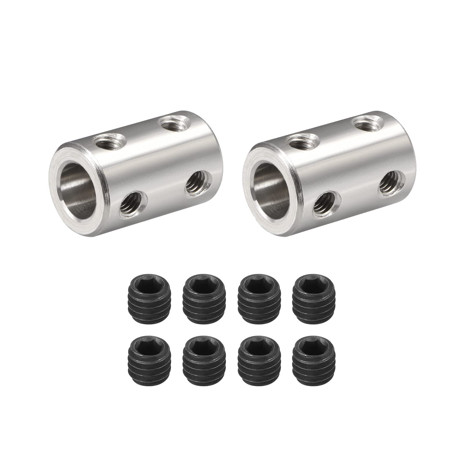 DMiotech 2 Pack 5-8mm Bore L22XD14 Rigid Coupling Shaft Coupling Joint Connector w Screws Stainless Steel Motor Shaft Extension Connector for 3D Printer