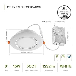 ASD 12 Pack 6 Inch Gimbal LED Recessed Lighting