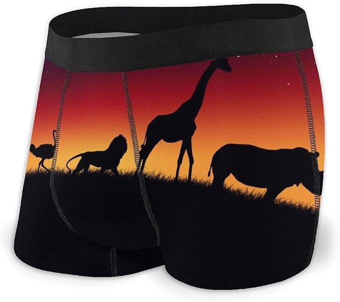 Mens Underwear Breathable, Wildlife Animals Mens Boxer Briefs Funny