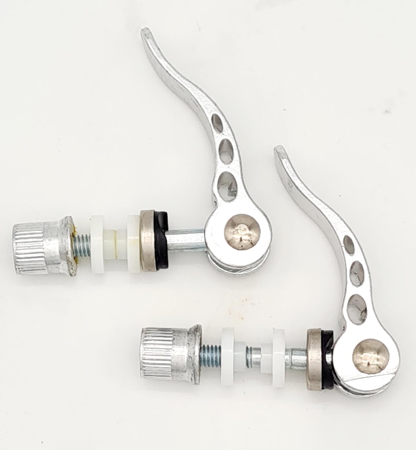 Carbonenmy Multi Colour 2 Pcs Cycling Bike Bicycle Quick Release QR Quick Release Seat Post Clamp 6 mm, Silver, M6x55 mm — image 1
