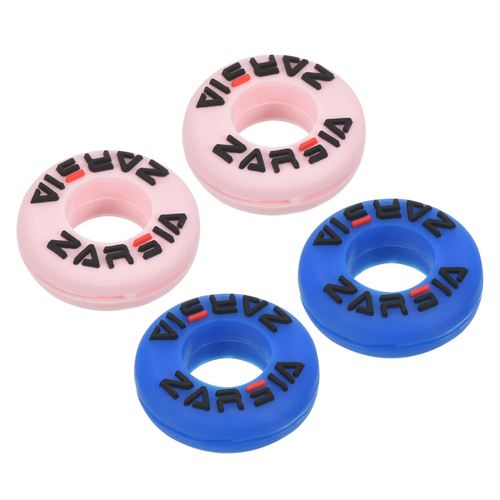 PATIKIL Tennis Vibration Dampener, 4 Pack Round-shaped Silicone Shock Absorber Racket String Damping for Tennis Racquet, Blue, Pink