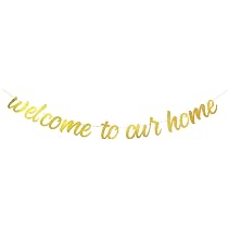 Bannière Welcome Home Toile De Jute - 3m 12 Drapeaux - Déco Vintage Pendaison De Crémaillère