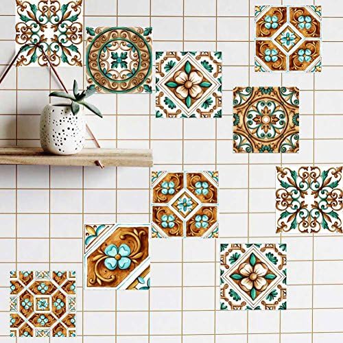 Tile Sticker,Etopfashion Pack of 20 Mandala Peel and Stick Wall Tile Sticker Art Kitchen Stickers