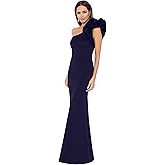 Betsy & Adam Womens Xscape Women's Soutache Lace V-Neck Off The Shoulder Floor Length Dress