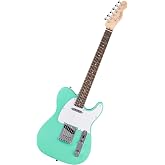 Fender Squier Debut Telecaster Beginner Electric Guitar, Sea Foam Green | Electric guitar beginners, 2-year warranty, free lessons, Telecaster body, satin finish