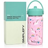 Sip 12oz Insulated Water Bottle with Straw, 18/8 Stainless Steel, Leakproof | Double-Wall Vacuum Insulated Bottle with BPA-Free Straw, Durable 18/8 Stainless Steel, Leakproof Lid for Everyday Use