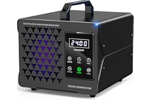 ONAMOR Digital Ozone Generator Odor Eliminator 77,000mg, High Capacity Ozone Machine Odor Removal Up to 8,000 Sq.Ft, Ozone Odor Eliminator, Ionizer Ozonator for Home, Car, Smoke, Pet Room (Black)