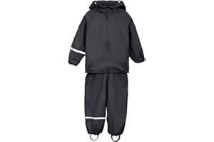 CeLaVi Kids Waterproof Eco Friendly Rain, Mud, Snow Suit - Detachable Hood, Reflective Stripes for Boys/Girls