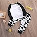 Baby Boys Long Sleeve Letters Little Heart Breaker Print T-Shirt and Panda Pants Outfit Set Black