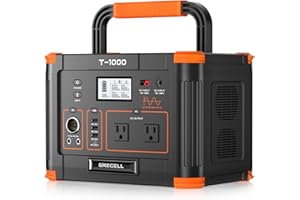 GRECELL 999Wh Solar Generator 1000W, Portable Power Station with 60W USB-C PD Output, 110V Pure Sine Wave AC Outlet Backup Lithium Battery for Outdoors Camping Travel Hunting Home (Peak 2000W)