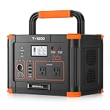 GRECELL 999Wh Solar Generator 1000W, Portable Power Station with 60W USB-C PD Output, 110V Pure Sine Wave AC Outlet Backup Lithium Battery for Outdoors Camping Travel Hunting Home (Peak 2000W)