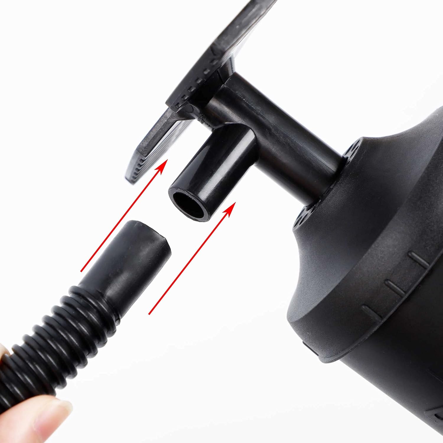 Zcaukya Hand Pump, Double Action Quick Manual Air Pump with Accordion Hose and 3 Nozzles, Portable Air Pump for Inflatable Bed Mattress Pool Floats: Sports & Outdoors