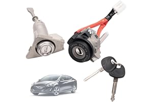 QUEENCAR Ignition Switch Lock Cylinder Set Compatible with Elantra 2011 2012 2013 2014 2015 1.8L 2.0L，Replace OE 81970-3XA00
