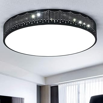 36w Dimmbar Schlafzimmer Deckenleuchte Led Wohnzimmer Deckenlampe Modern Elegante Romantische Schwarz Rund Eisen Acryl Deckenbeleuchtung Minimalist Kuche Badezimmer Treppenhaus Lampen O50cm H10cm Amazon De Beleuchtung