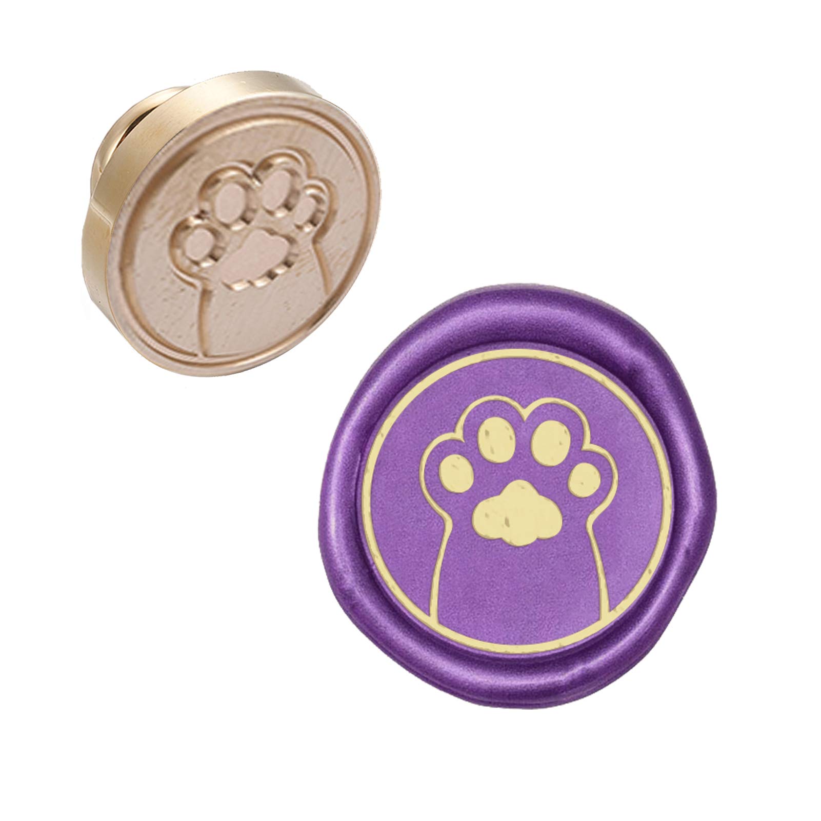 CRASPIRE Wax Seal Stamp Head Paw Removable Sealing Brass Stamp Head for Creative Gift Envelopes Invitations Cards Decoration