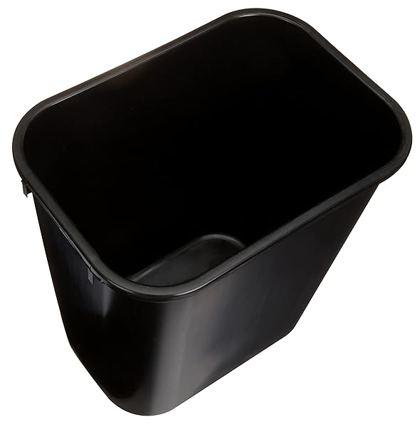 AMAZON BASICS TRASH CAN, RECTANGULAR COMMERCIAL OFFICE WASTEBASKET, 7 GALLON (PACK OF 2), BLACK