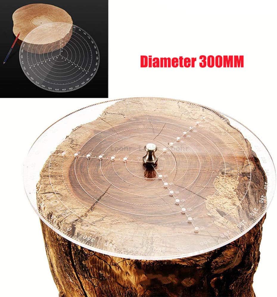Boussole De Centrage Pour Travail Du Bois - Acrylique Transparent, Diamètre 20cm