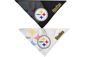 Little Earth 320603-STLR-S: Pittsburgh Steelers Home and Away Pet Bandana Set