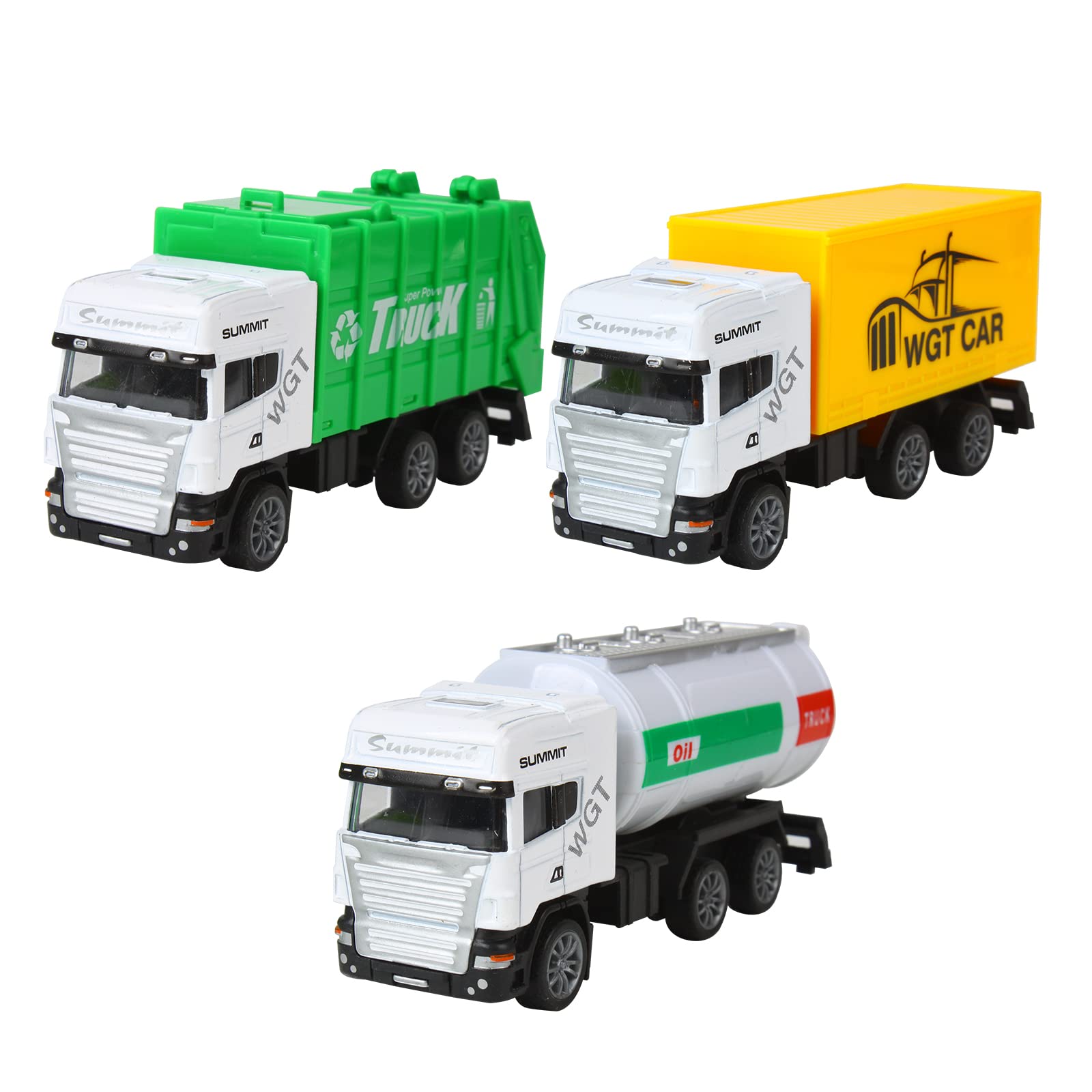 Andux 1:64 Die Cast Pull-Back Toy Car Military Vehicle Ambulance Fire Truck Transporter Engineering Vehicle Set of 3 WJC-04 (Transporter) 2215-17