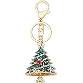 CXLL Rhinestone Keychain Christmas Tree Keychains Purse Bag Charm Pendant Keyring Christmas Gift for Girl Woman Lady (Christmas Tree-Green)