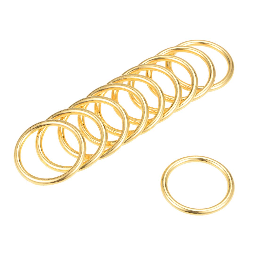 sourcing map O Ring Buckle 25mm(1") ID 3mm Thickness Zinc Alloy O-Rings for Hardware Bags Belts Craft DIY Accessories, Gold Tone 25pcs