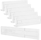 Yafe 6 Pack Adjustable Drawer Dividers 11.8-19.7 in 3.2 in High White