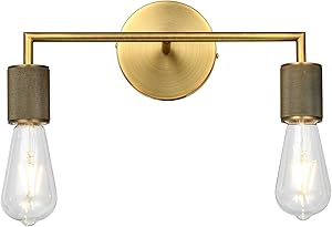 PASSICA DECOR 2 Light Antique Brass Sconce Vintage Wall Light Industrial Vanity Light Lamp Bathroom