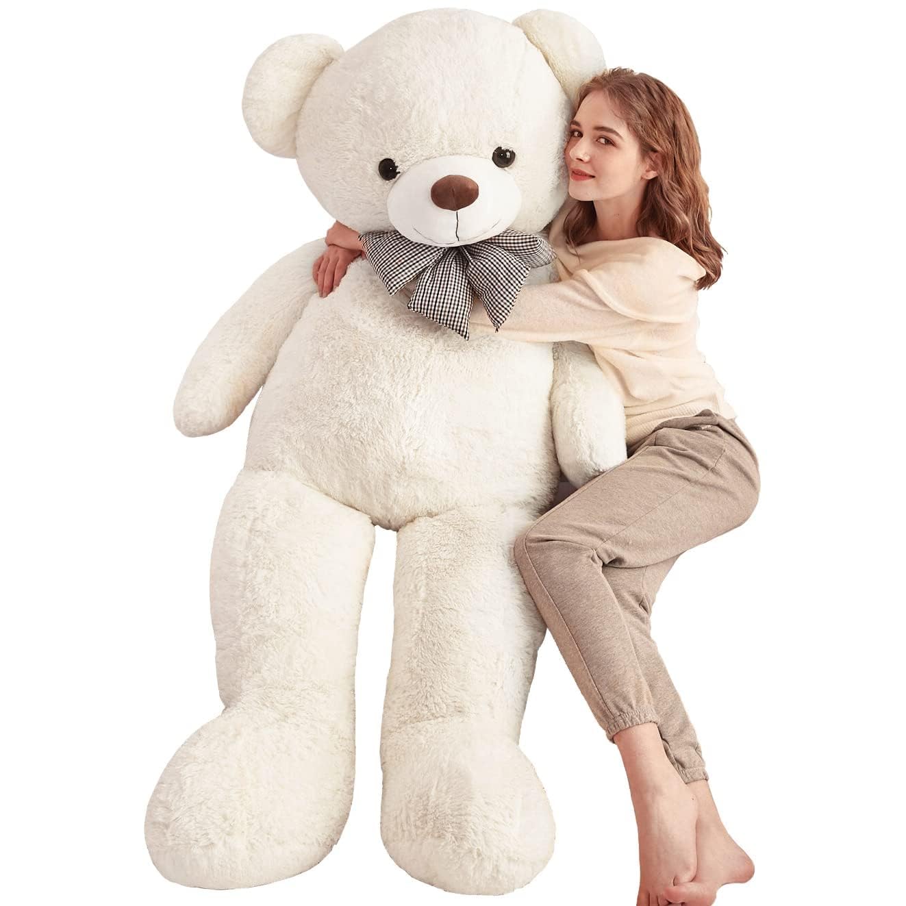 IKASA Giant Teddy Bear Plush Toy Stuffed Animals (White, 59 inches) Image