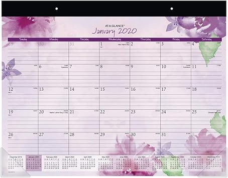 Amazon Com At A Glance 2020 Desk Calendar Desk Pad 21 3 4 X