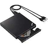 External DVD Drive, DOY Ultra Slim DVD RW / CD RW USB 2.0 CD DVD Burner Reader Writer for Laptop Notebook PC Desktop Computer (Black)