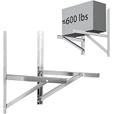 lukar Outdoor Mini Split Wall Mounting Bracket for 9000-36000 BTU Condenser | Stainless Steel Air Conditioner Support Bracket for Universal Ductless Heat Pumps HVAC Systems, Heavy Duty 600LBS Capacity