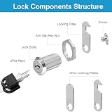 Litensh 2Pcs 20mm Security Mailbox Lock with Keys Cam Drawer Cabinet Locker view 4