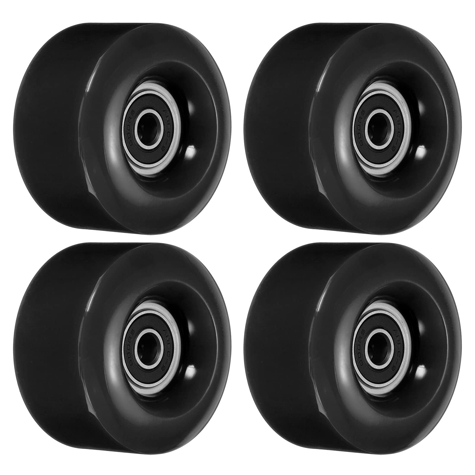 PATIKIL 32 x 58mm Roller Skate Wheels with Bearings, 4 Pack 82A Quad Skate Replacement for Double Row Skate Skateboard Indoor or Outdoor, Black