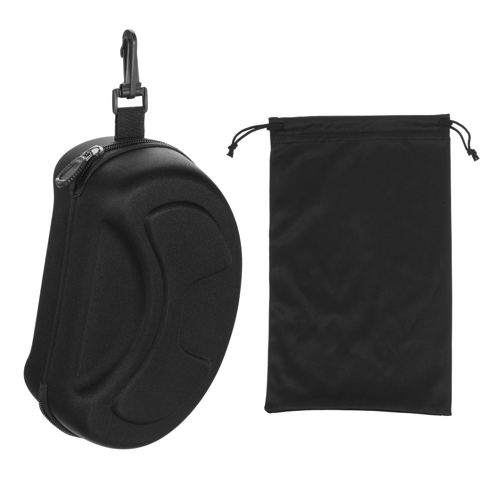 M METERXITY Ski Goggle Bag & Case - EVA Ski Snowboard Goggle Holder Case with Microfiber Protection Bags Drawstring Pouch for Travel/Ski (Black)