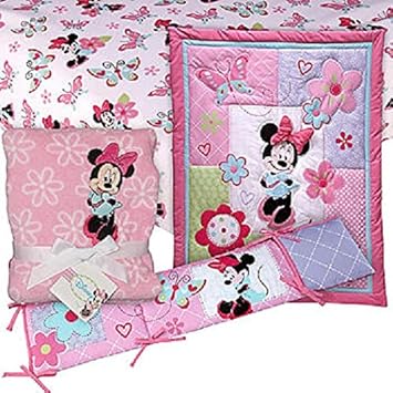 Minnie Mouse Crib Bedding Set With Bumper And Blanket By Disney