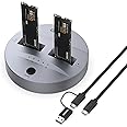 GODO NVMe/SATA M.2 Duplicator Dual-Bay Offline Clone USB C to NVME/SATA Docking Station for M2 SSD M Key and B+M Key Hard Drives Enclosure, Tool Free Aluminum10 Gbps USB3.1 Gen2 Type-C Adaptor