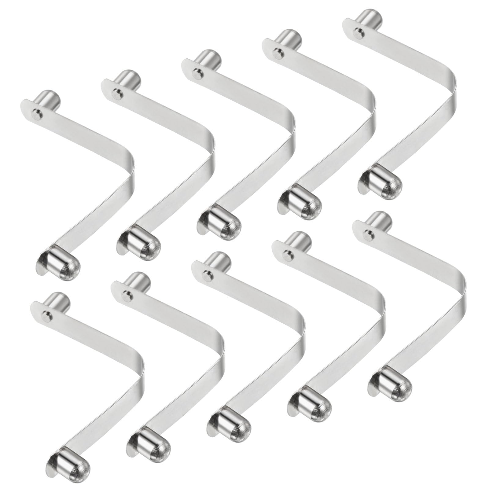 PATIKIL 12x9.5mm Kayak Paddle Snaps, 10 Pack Tent Pole Clips Steel V Shaped Double Pins Push Button Spring Clips Lock Tube Pole Clips for Camping Awning