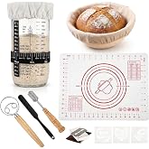 Sourdough Starter Kit | 34Oz Sourdough Bread Baking Supplies - Banneton Bread Proofing Basket, Sourdough kit Included 1x Brea