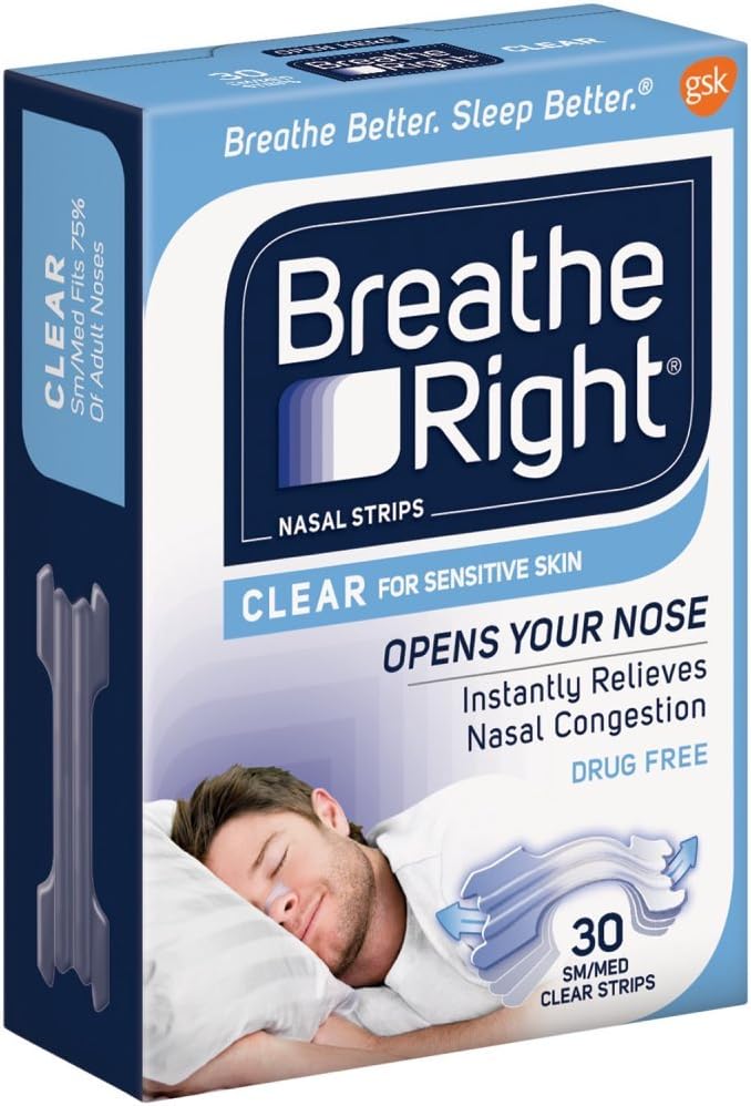 Breathe Right Nasal Strips Clear Small/Medium 30 Each (Pack