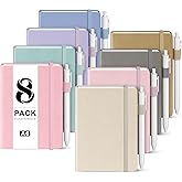 Pocket Small Notebook Journals, 8 Pack (8 Pastel Color) Mini Notebook 3.7x5.7 Journaling Notebooks for Women Men, A6 Hardcover Lined Note Pads with Pens for Work, Business, Travel Journal, Office Supplies