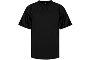 RE-HUO Blank Football Jersey Mesh Practice Athletic T-Shirt Plain Hip Hop Sports Jersey