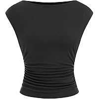 CIDER Shirts for Women Boat Neck Sleeveless Tank Top Linen Blend