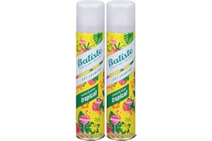 Batiste Dry Shampoo, Tropical Fragrance, Refresh Hair and Absorb Oil Between Washes, Waterless Shampoo for Added Hair Texture and Body, 6.73 OZ Dry Shampoo Bottle pack of 2