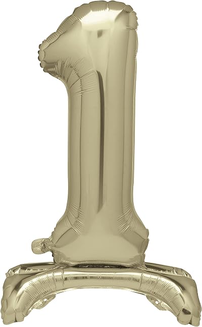 Unique 13231 Giant Standing Foil Number 1 Balloon Gold 76 cm