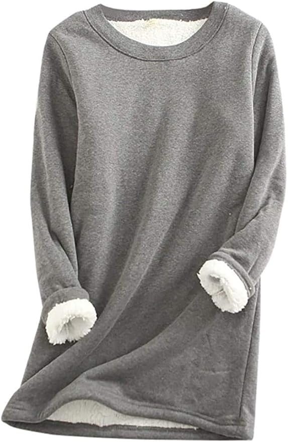 BBTRE Women Plus Size Fleece Lined Sweatshirts Winter Thicken Warm