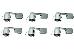 ELEGANT Elitco Lighting ICAT3R-GU10LED-6PK recessed-Light-Fixture 3" ICAT REMODEL HOUSING, 120V, Socket, LED GU10 Bulb 15W MAX 6 Pack