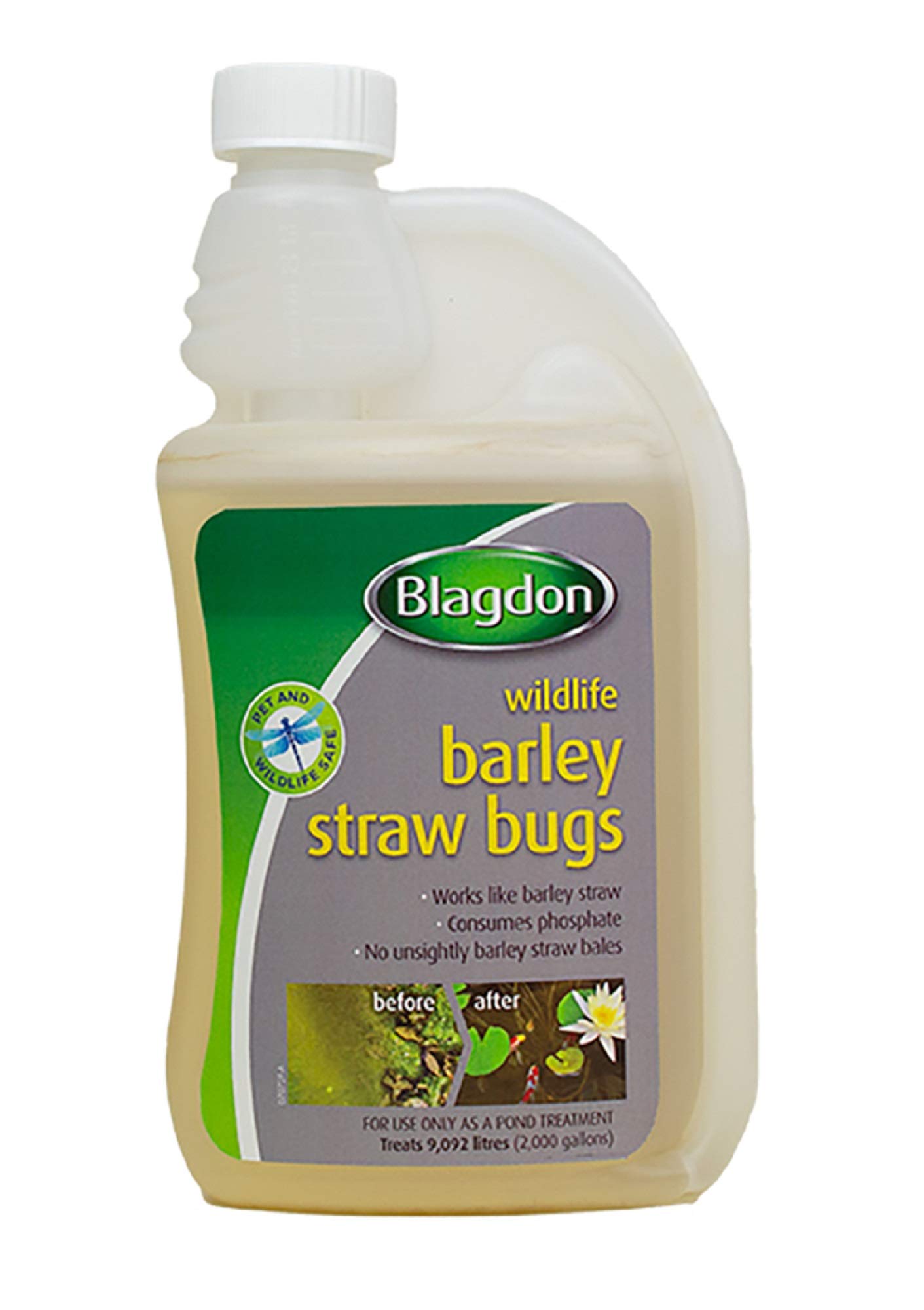 Blagdon Natural Barley Straw Bugs, 500 ml, Pond Water Treatment, Clears Green Water, Suspended Algae and Blanketweed, Consumes Phosphate, Eats Organic Matter, Pet and Wildlife Safe