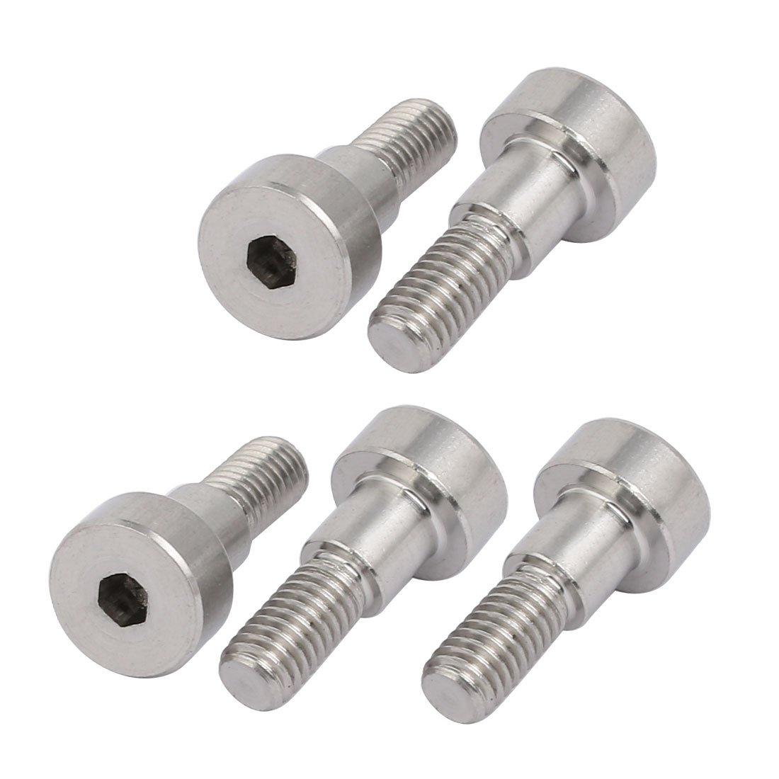Sourcingmap 5pcs 304 Stainless Steel Hex Socket Shoulder Bolt 6mm Shoulder Dia 6mm Shoulder Length M5 Thread